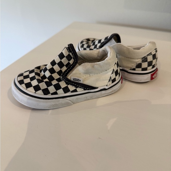 Vans Kids Black and White Checkered Slip-On Sneakers - Picture 1 of 4